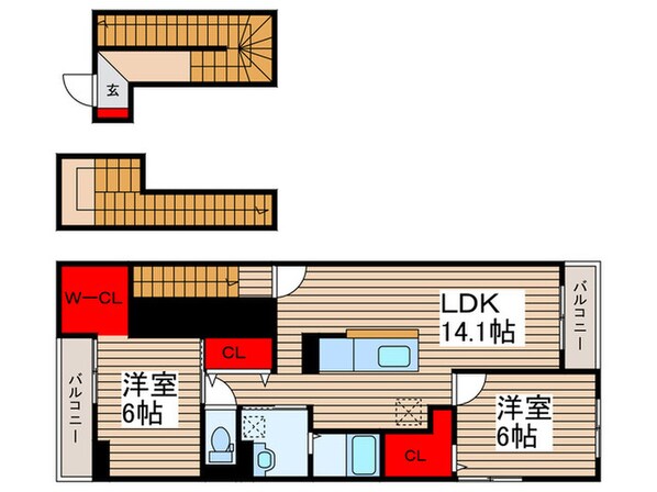 ラフォーレ古ヶ崎の物件間取画像